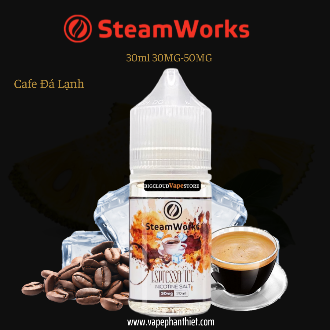 STEAMWORKS SALT 30ML 30MG-50MG CAFE ĐÁ LẠNH